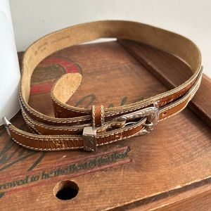 French Cowboy style leather belt vintage